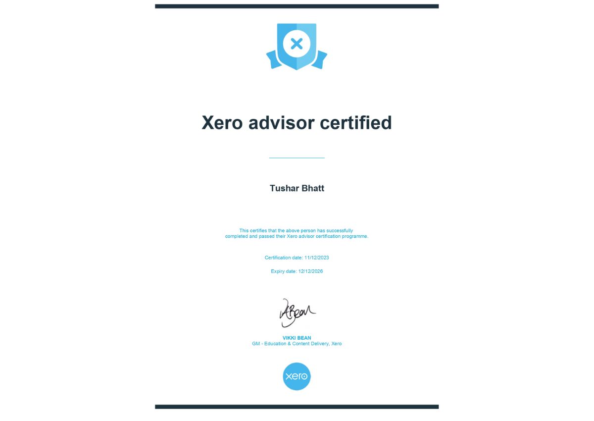 Xero Certified Advisor -  Bhatt Consultancy Services